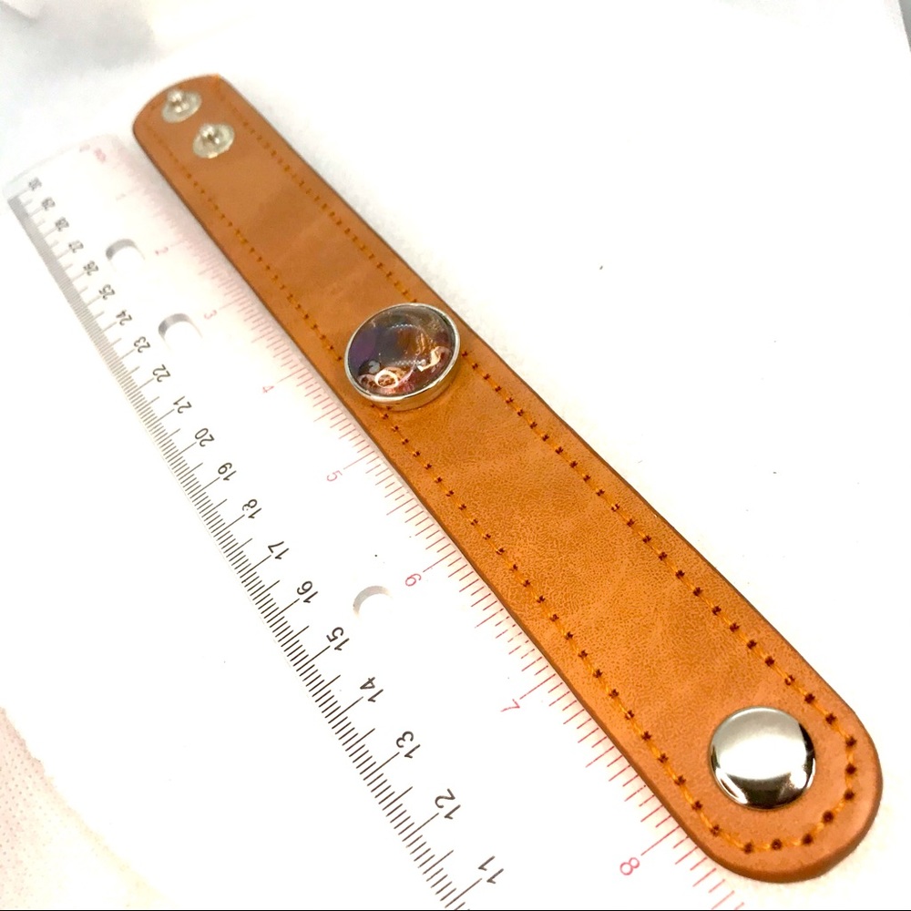 Leather snap bracelet Handmade 20mm snap SB20